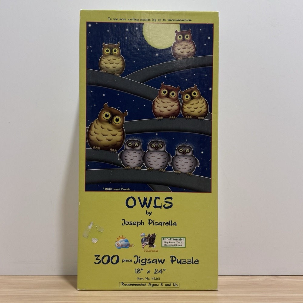 Owls 300 Piece Puzzle By Joseph Picarella Item 45261 Rare & Discontinued SunsOut